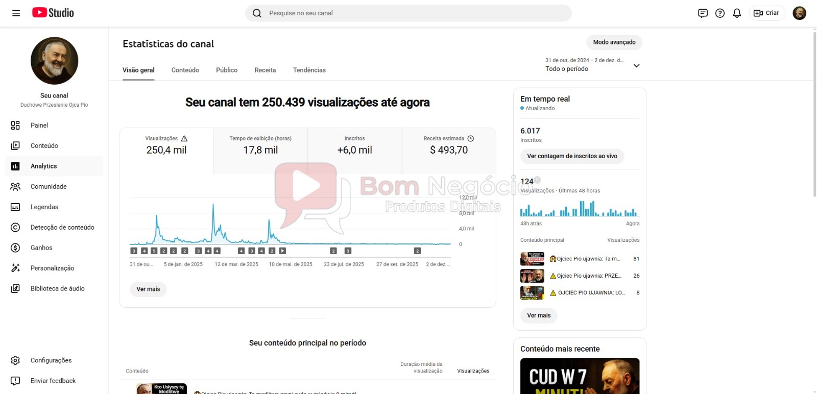 CANAL DO YOUTUBE DE 6K MONETIZADO - RELIGIÃO (COD-442) - Imagem 3