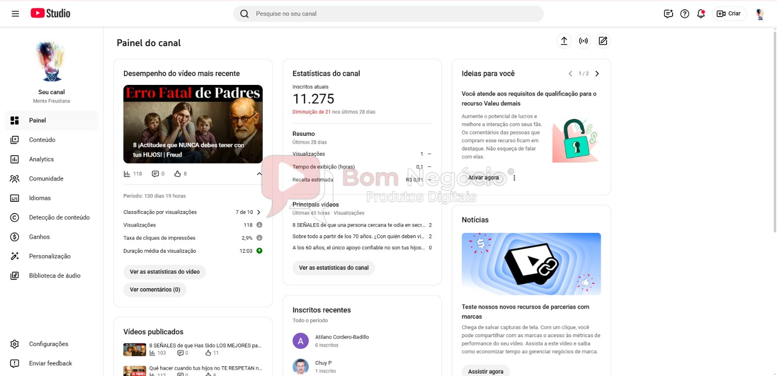CANAL DO YOUTUBE DE 11K MONETIZADO- MOTIVACIONAL (COD-456) - Imagem 2