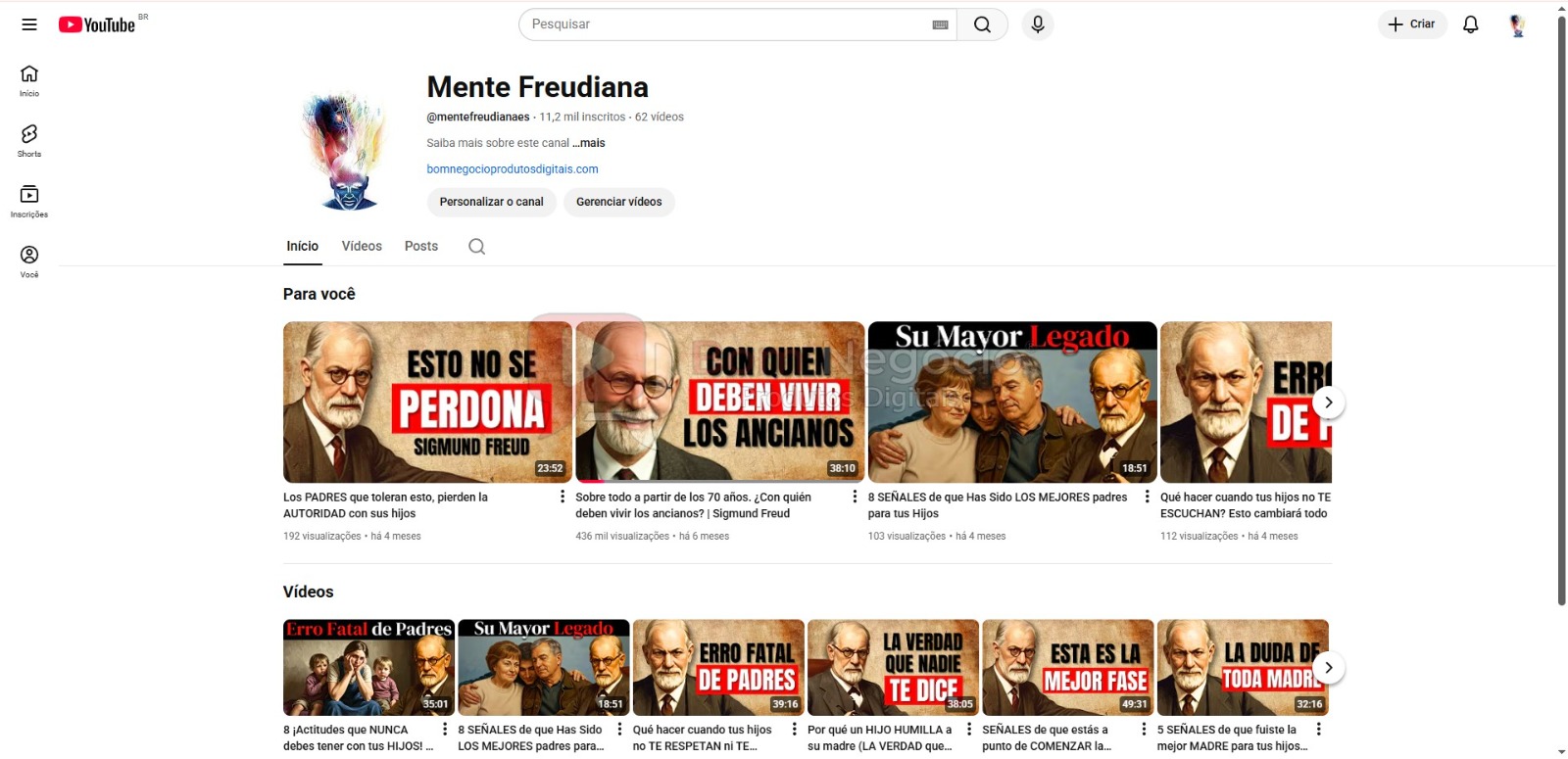 CANAL DO YOUTUBE DE 11K MONETIZADO- MOTIVACIONAL (COD-456)