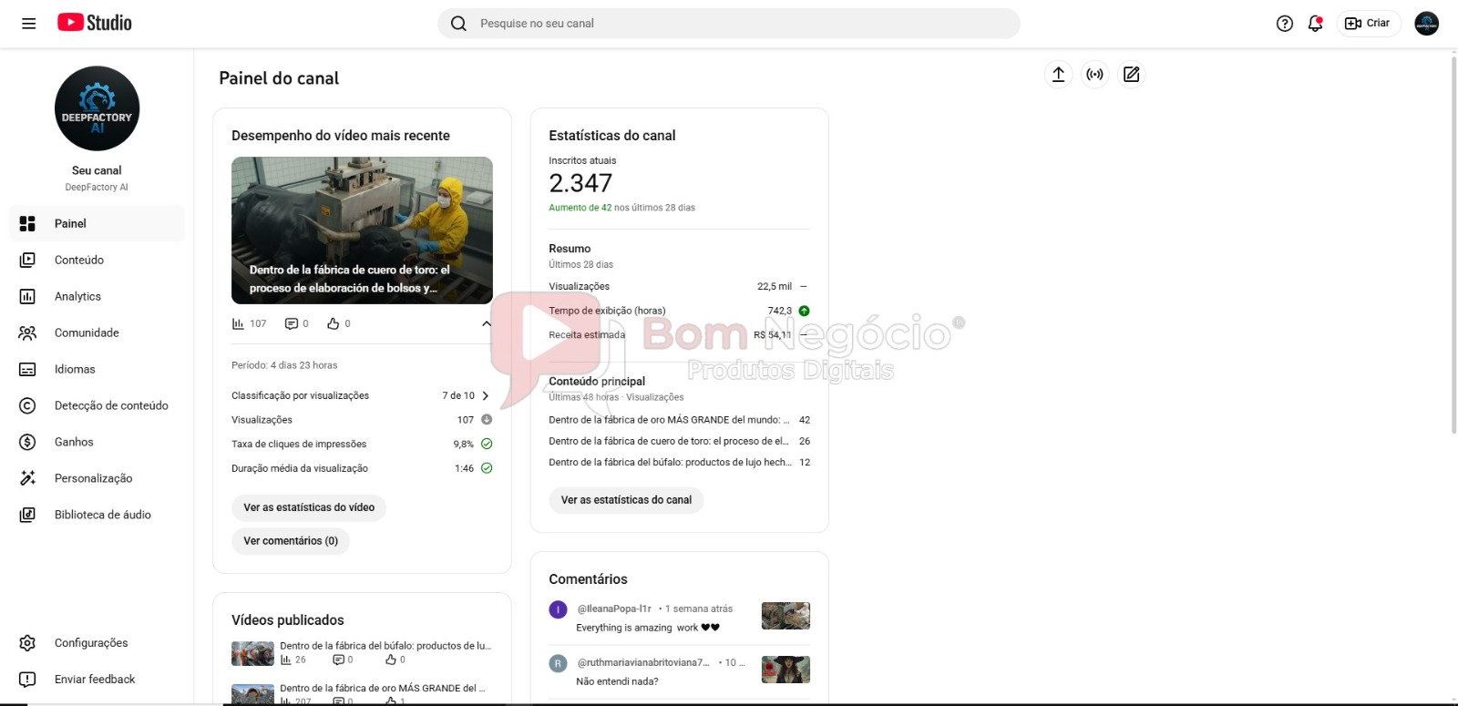 CANAL DO YOUTUBE DE 2K MONETIZADO - CURIOSIDADES (COD-507) - Imagem 2