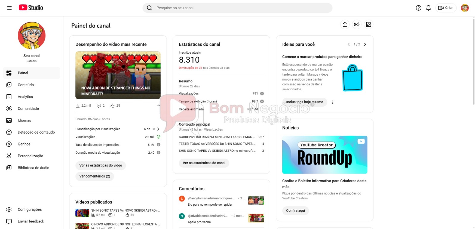 CANAL DO YOUTUBE DE 8K MONETIZADO - GAMES (COD-522) - Imagem 2