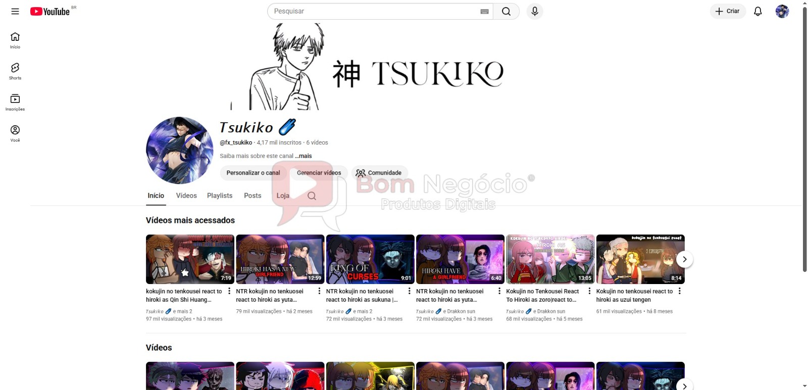 CANAL DO YOUTUBE DE 4K MONETIZADO - ANIMES (COD-573)