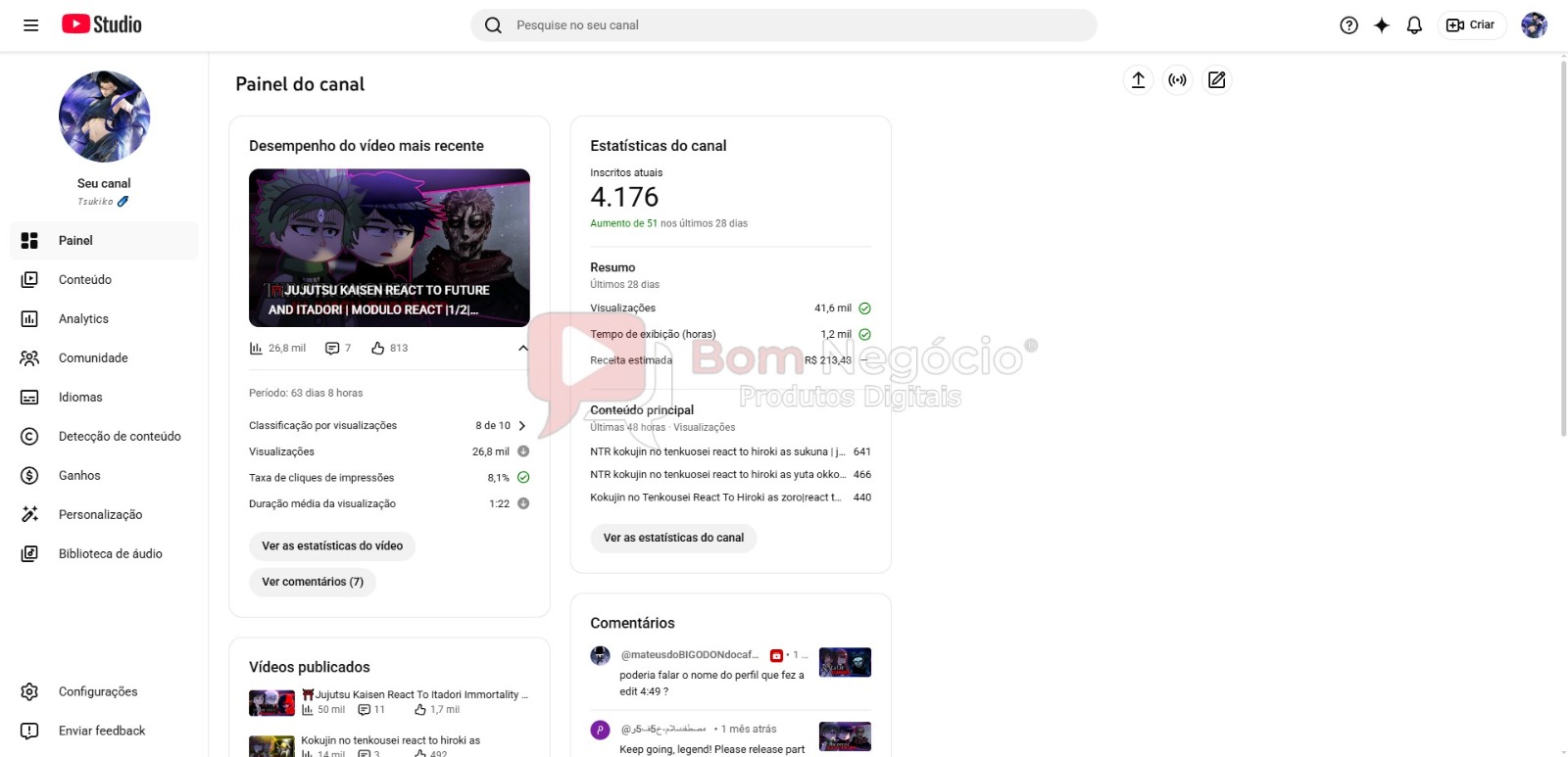 CANAL DO YOUTUBE DE 4K MONETIZADO - ANIMES (COD-573) - Imagem 2