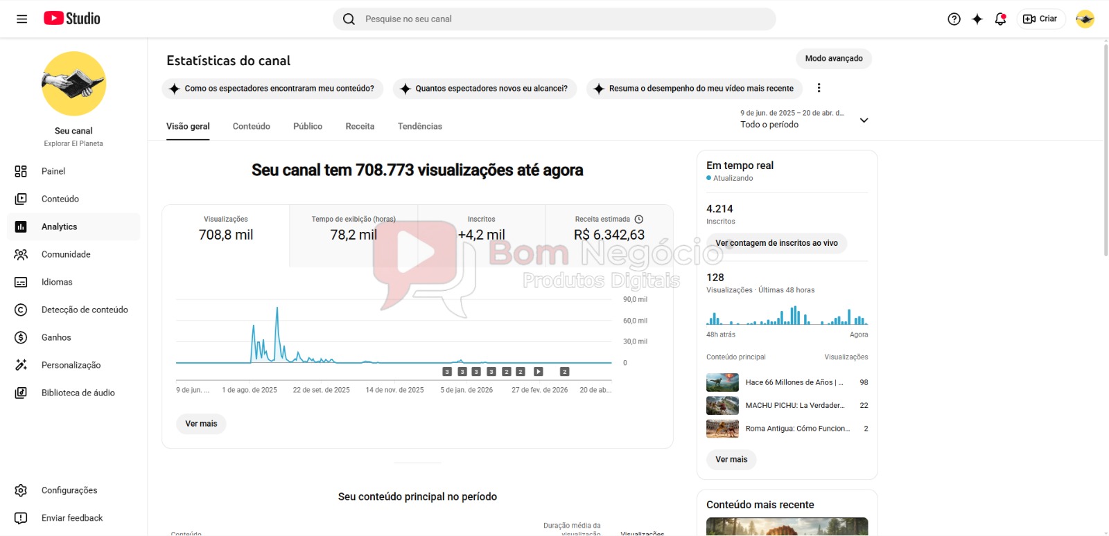 CANAL DO YOUTUBE DE 4K MONETIZADO - HISTORIAS (COD-578) - Imagem 3