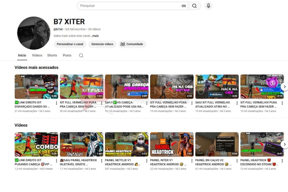 CANAL DO YOUTUBE DE 5K NÃO MONETIZADO - GAMES (COD-601)