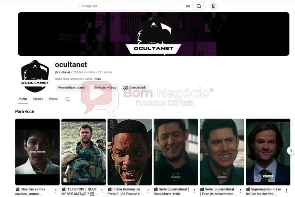 CANAL DO YOUTUBE DE 35K NÃO MONETIZADO - ENTRETENIMENTO (COD-610)