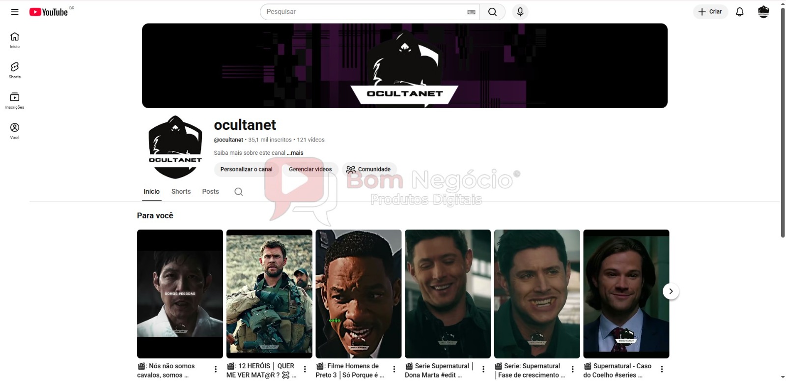 CANAL DO YOUTUBE DE 35K NÃO MONETIZADO - ENTRETENIMENTO (COD-610)