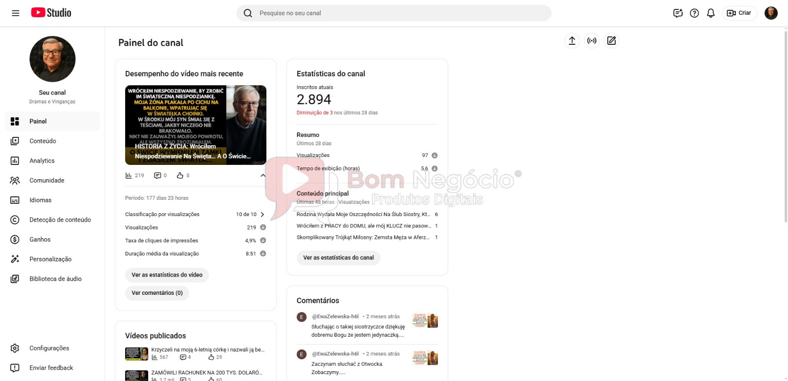 CANAL DO YOUTUBE DE 2K NÃO MONETIZADO - HISTORIAS (COD-501) - Imagem 2