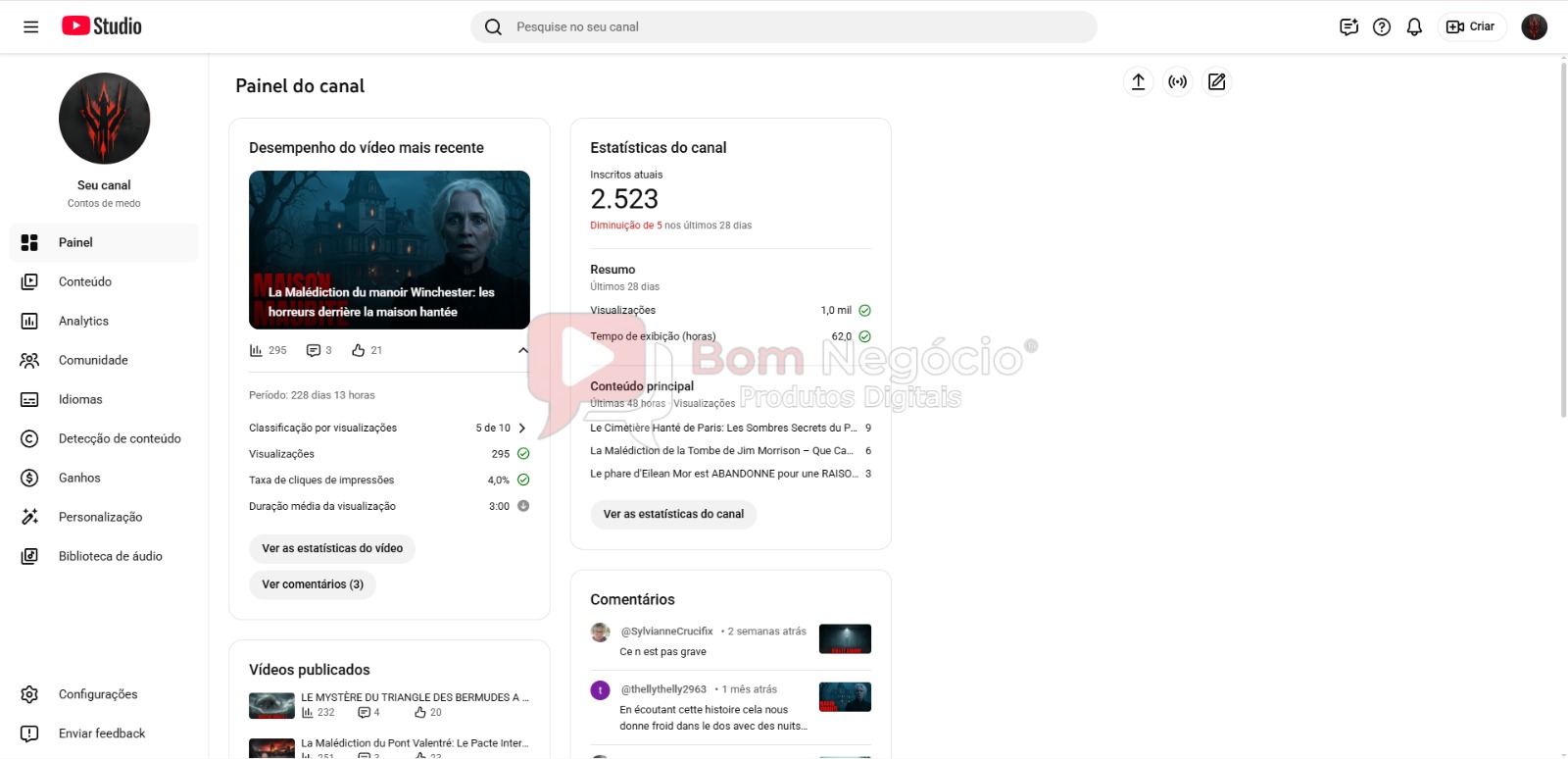 CANAL DO YOUTUBE DE 2K NÃO MONETIZADO - HISTORIAS DE TERROR (COD-502) - Imagem 2