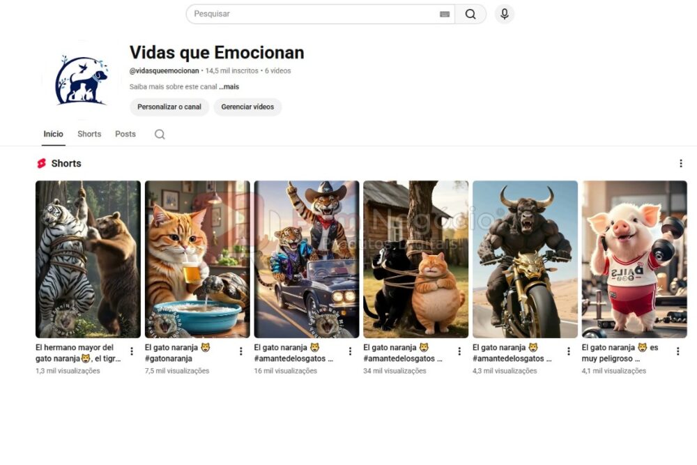 CANAL DO YOUTUBE DE 14K NÃO MONETIZADO - ANIMAIS (COD-504)
