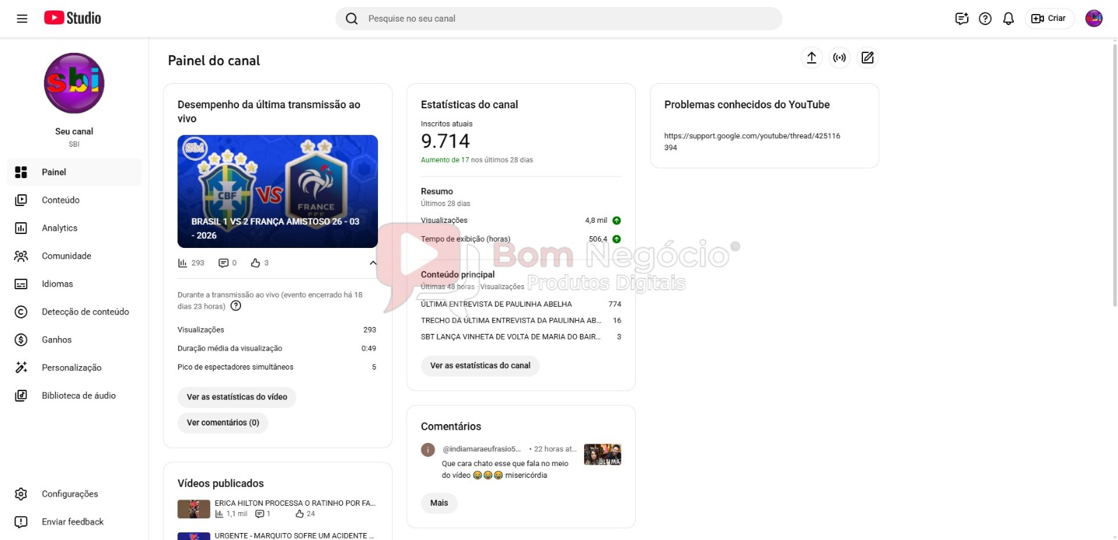 CANAL DO YOUTUBE DE 9K NÃO MONETIZADO - NOTICIAS (COD-505) - Imagem 2