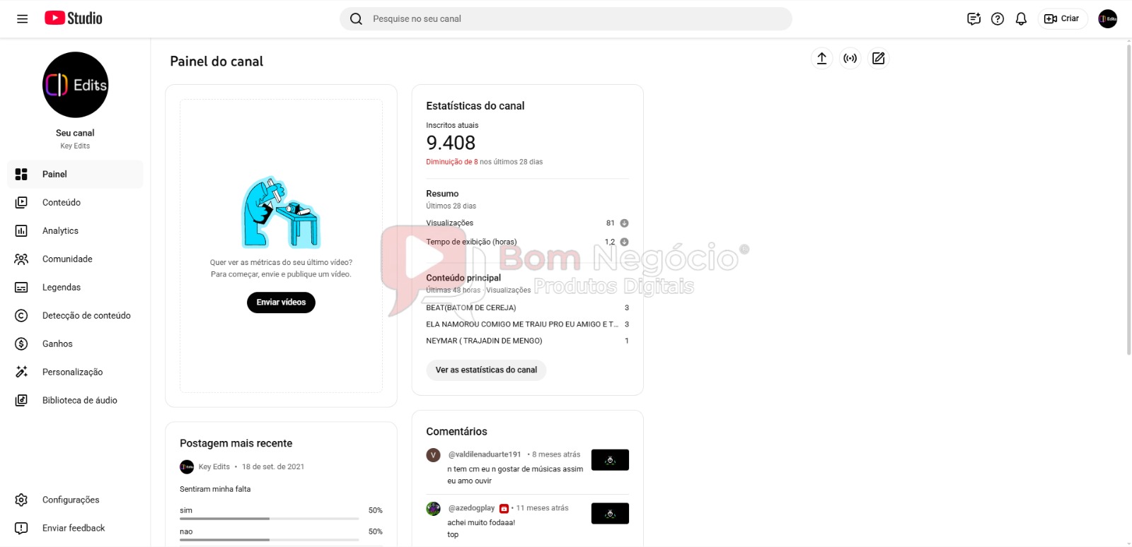CANAL DO YOUTUBE DE 9K NÃO MONETIZADO - HUMOR (COD-506) - Imagem 2