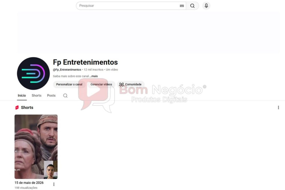 CANAL DO YOUTUBE DE 12K NÃO MONETIZADO - ENTRETENIMENTO (COD-508)
