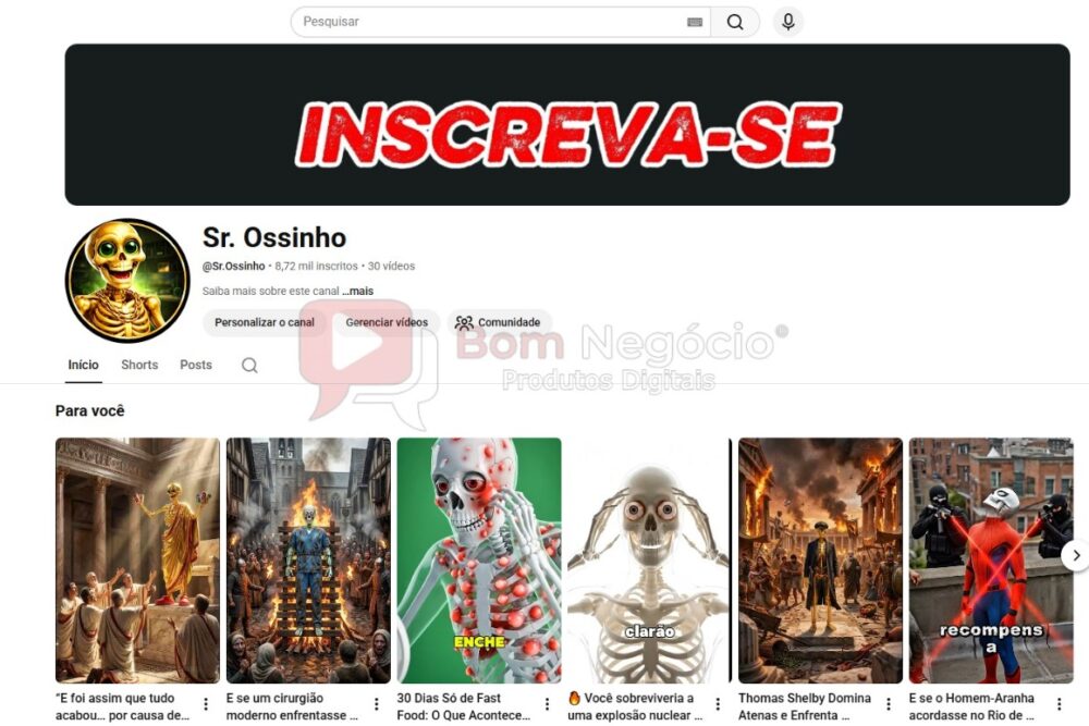 CANAL DO YOUTUBE DE 8K NÃO MONETIZADO - ENTRETENIMENTO (COD-509)