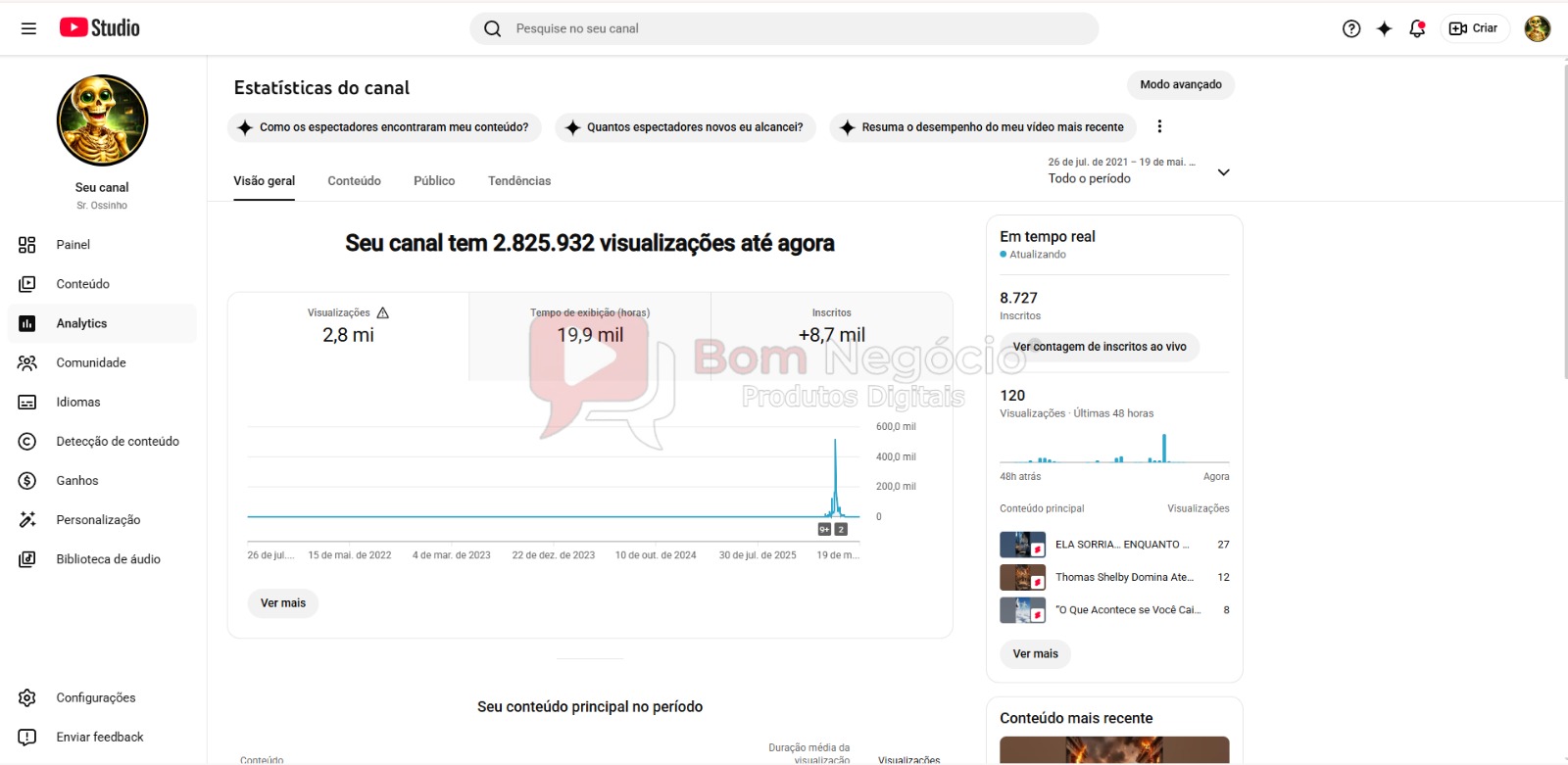 CANAL DO YOUTUBE DE 8K NÃO MONETIZADO - ENTRETENIMENTO (COD-509) - Imagem 3