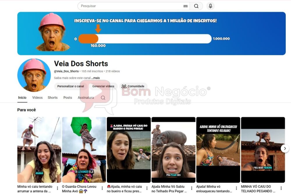 CANAL DO YOUTUBE DE 165K NÃO MONETIZADO - HUMOR (COD-510)
