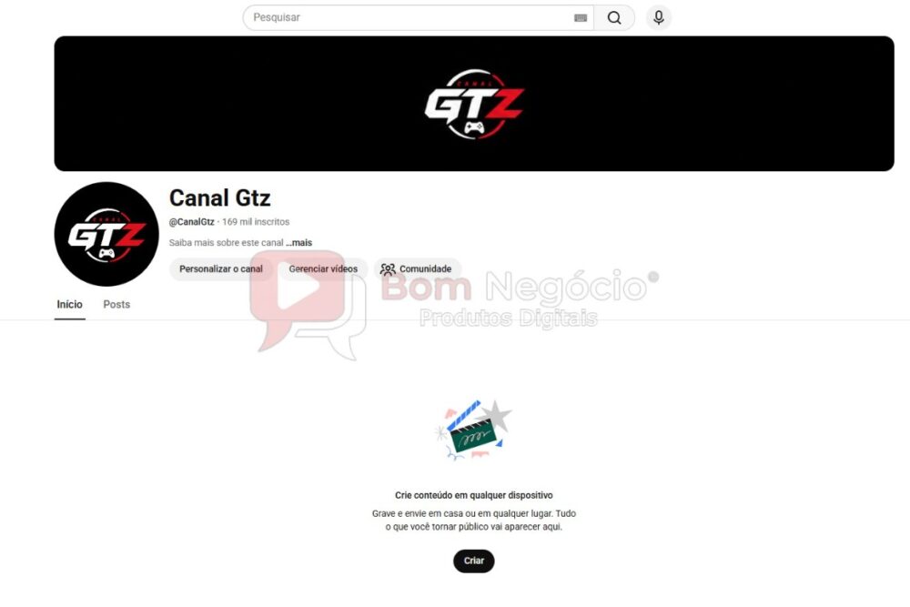 CANAL DO YOUTUBE DE 169K NÃO MONETIZADO - GAMES (COD-514)