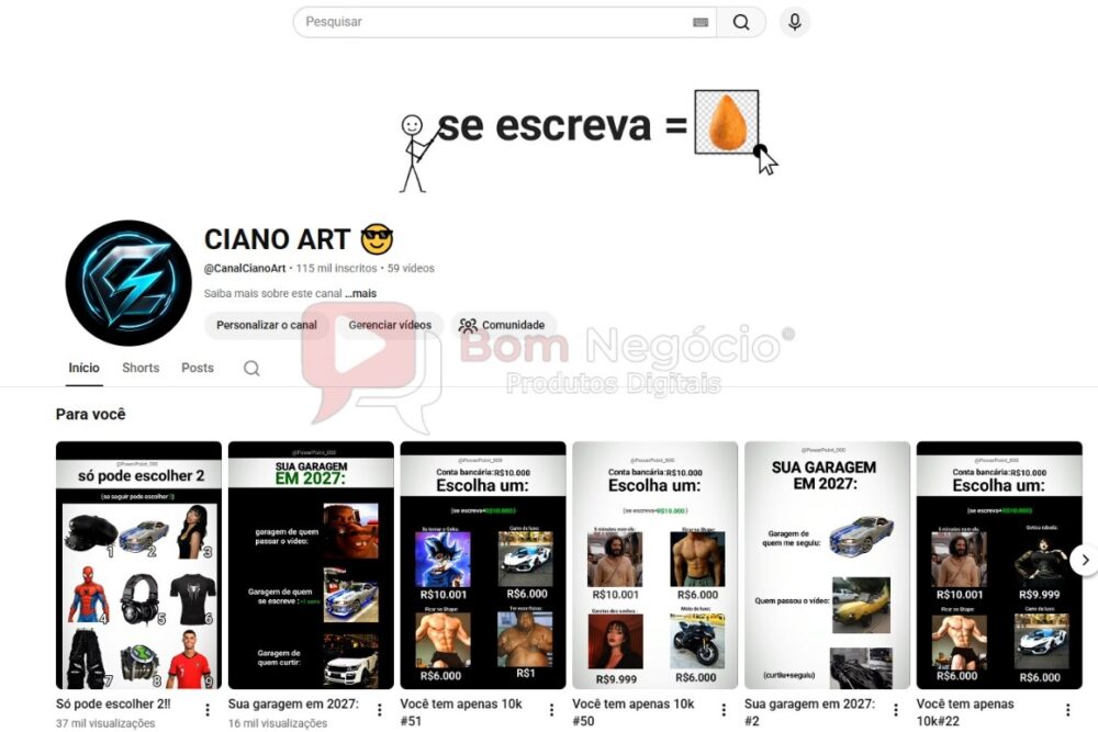 CANAL DO YOUTUBE DE 114K NÃO MONETIZADO - QUIZ (COD-515)