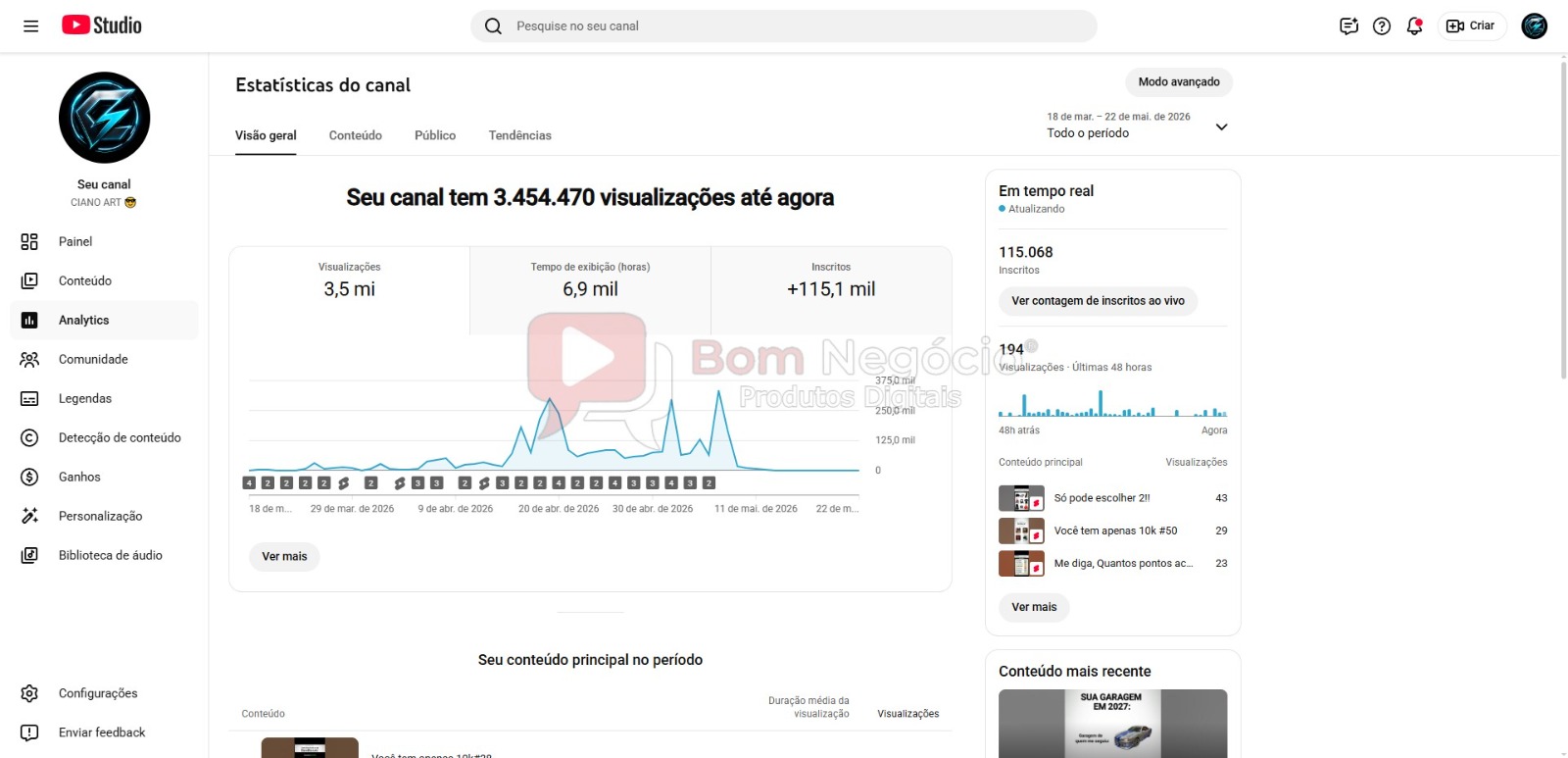 CANAL DO YOUTUBE DE 114K NÃO MONETIZADO - QUIZ (COD-515) - Imagem 3