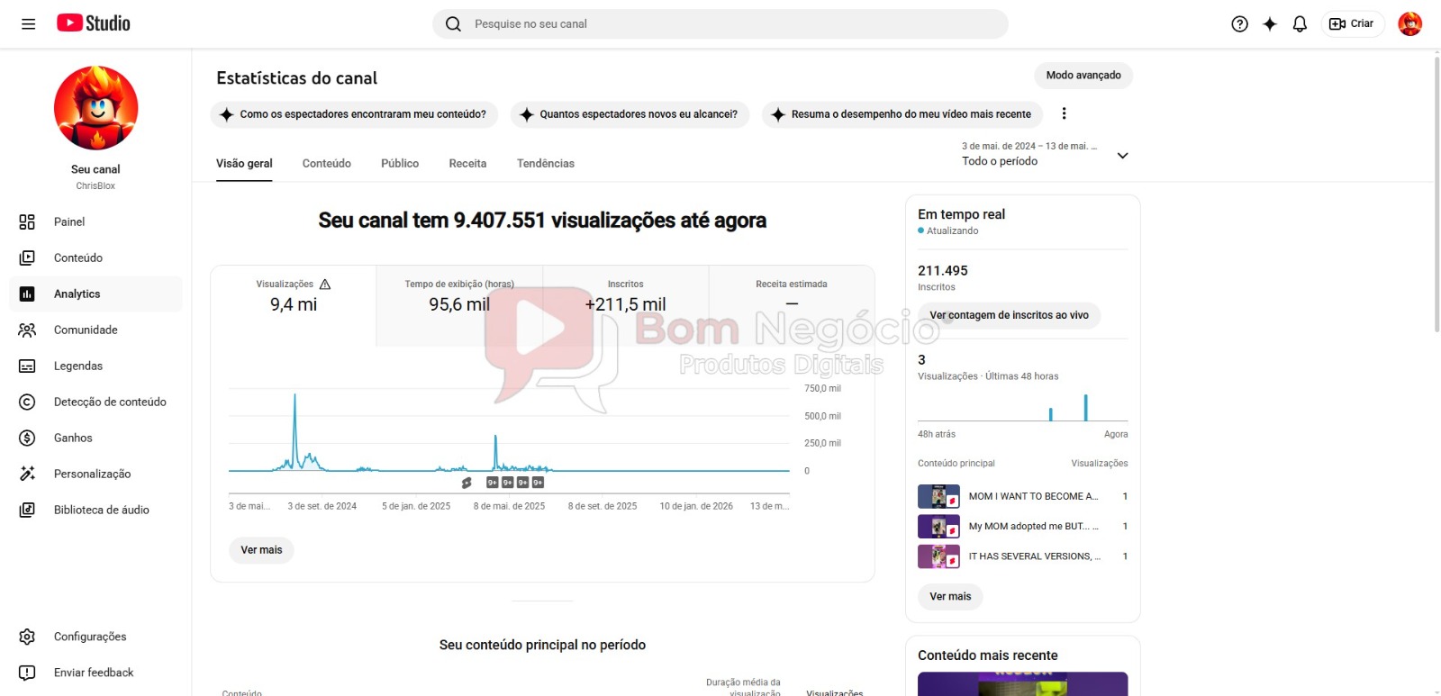 -CANAL DO YOUTUBE DE 211K NÃO MONETIZADO - INFANTIL (COD-516) - Imagem 3