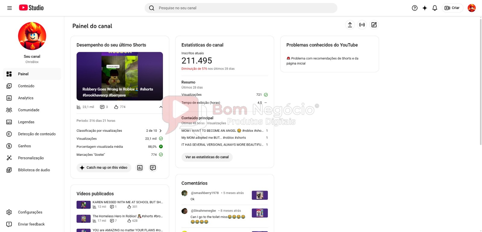 -CANAL DO YOUTUBE DE 211K NÃO MONETIZADO - INFANTIL (COD-516) - Imagem 2