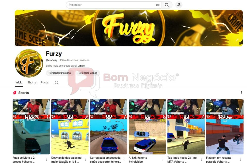CANAL DO YOUTUBE DE 113K NÃO MONETIZADO - GAMES (COD-519)