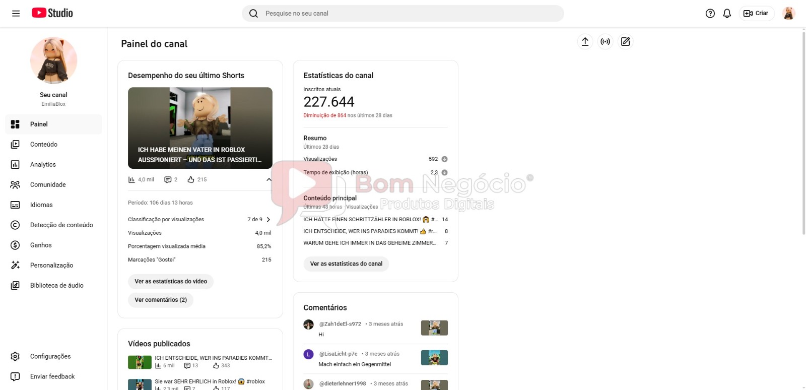 CANAL DO YOUTUBE DE 227K NÃO MONETIZADO - INFANTIL (COD-518) - Imagem 2
