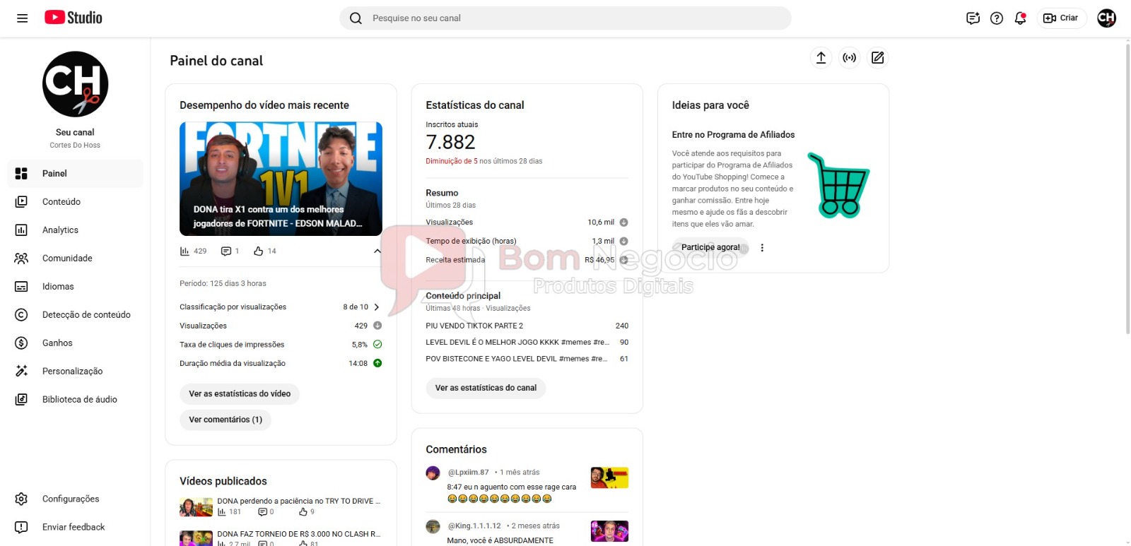 CANAL DO YOUTUBE DE 7K MONETIZADO - GAMES (COD-532) - Imagem 2