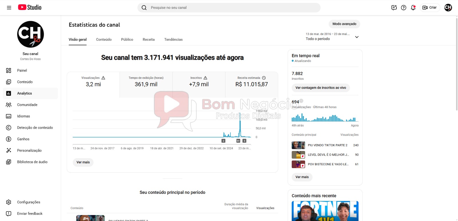 CANAL DO YOUTUBE DE 7K MONETIZADO - GAMES (COD-532) - Imagem 3