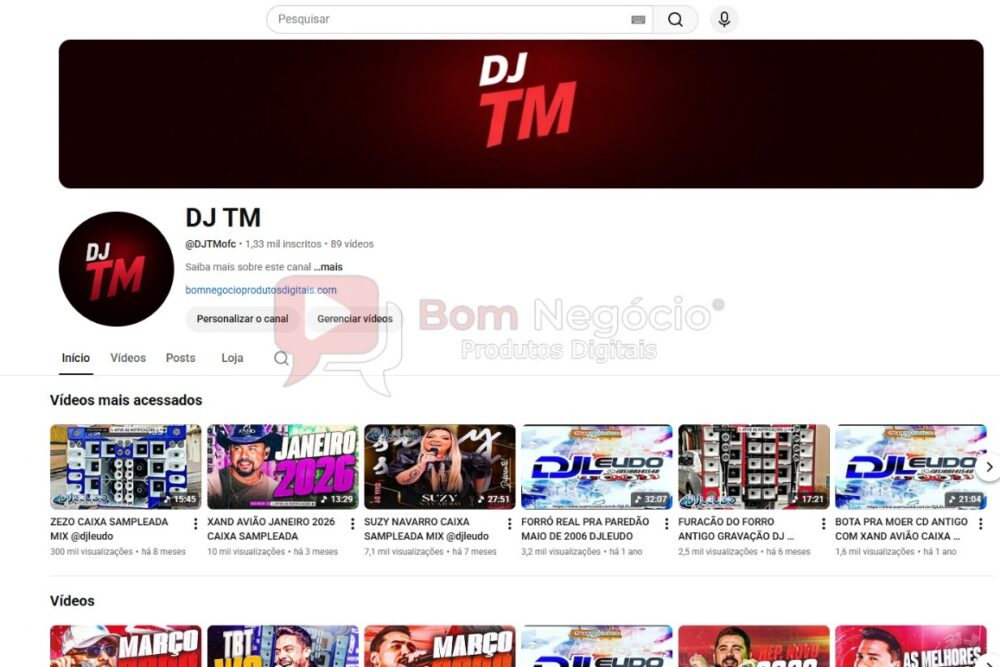 CANAL DO YOUTUBE DE 1K MONETIZADO - MUSICAL (COD-534)