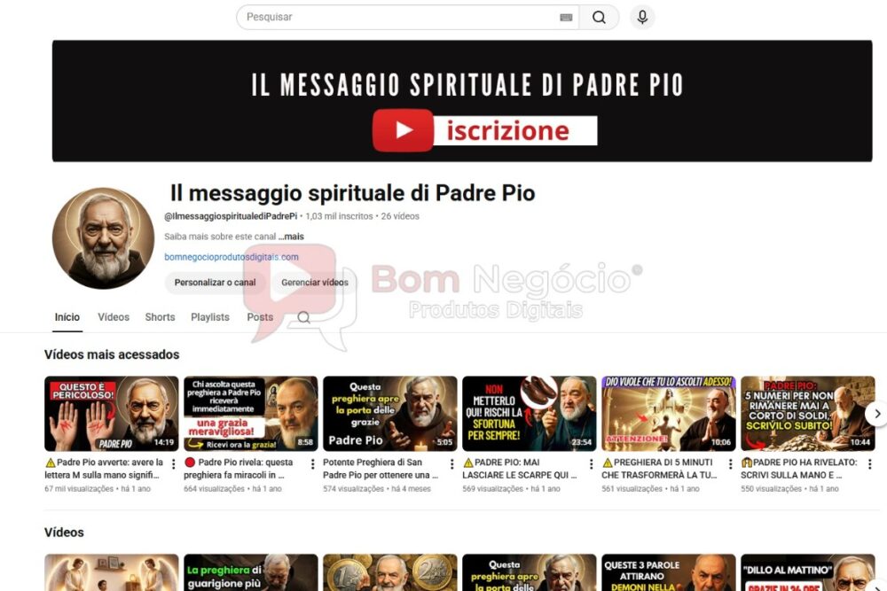 CANAL DO YOUTUBE DE 1K NÃO MONETIZADO - RELIGIÃO (COD-537)