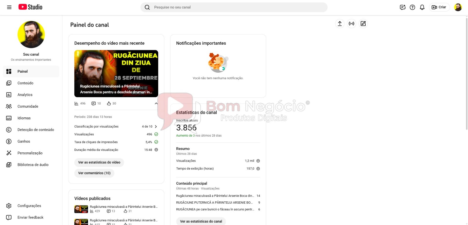 CANAL DO YOUTUBE DE 3K NÃO MONETIZADO - MOTIVACIONAL (COD-538) - Imagem 2
