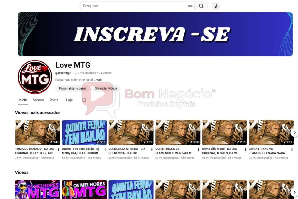 CANAL DO YOUTUBE DE 1K MONETIZADO - MUSICAL (COD-540)