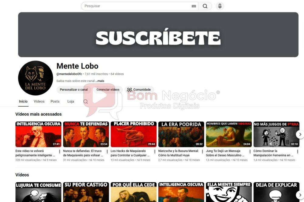 CANAL DO YOUTUBE DE 7K MONETIZADO - MOTIVACIONAL (COD-542)