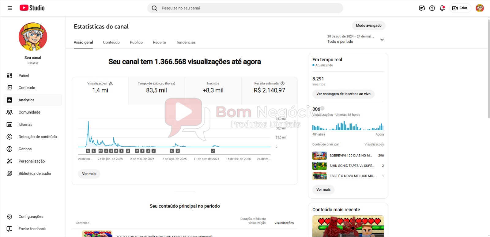 CANAL DO YOUTUBE DE 8K MONETIZADO - GAMES (COD-547) - Imagem 3