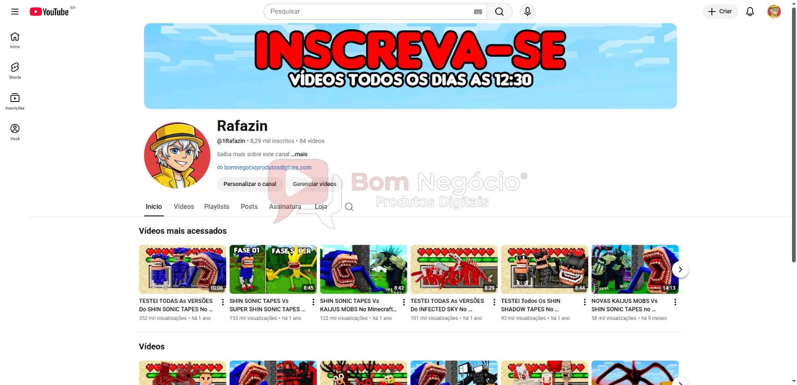 CANAL DO YOUTUBE DE 8K MONETIZADO - GAMES (COD-547)