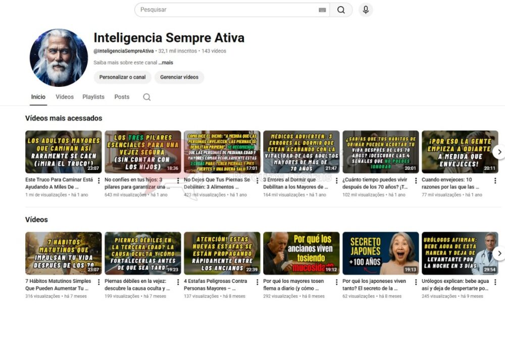 CANAL DO YOUTUBE DE 32K NÃO MONETIZADO - MOTIVACIONAL (COD-549)