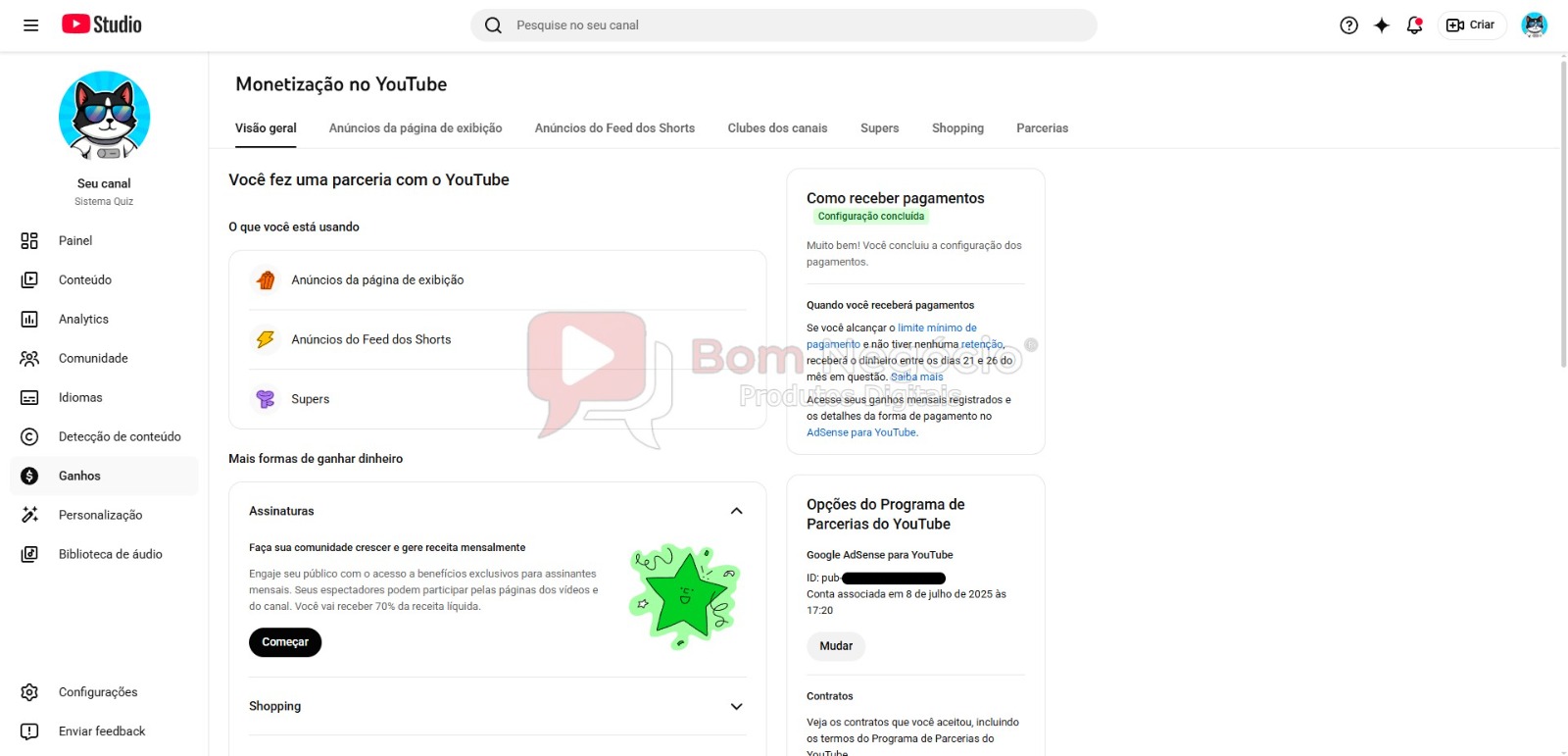 CANAL DO YOUTUBE DE 3K MONETIZADO - QUIZ (COD-550) - Imagem 4