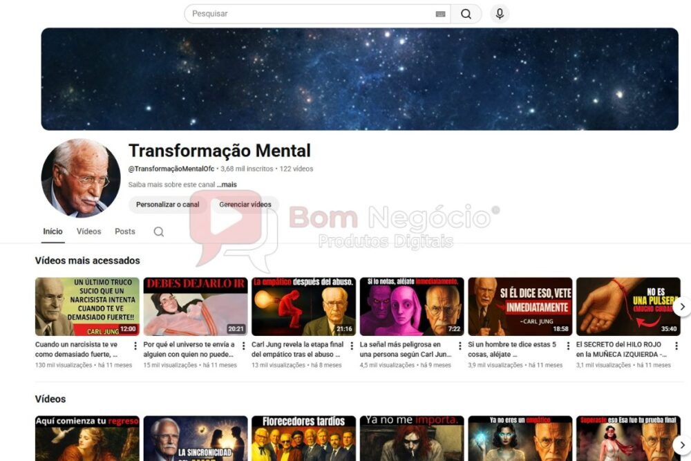 CANAL DO YOUTUBE DE 3K MONETIZADO - MEDITAÇÃO (COD-552)