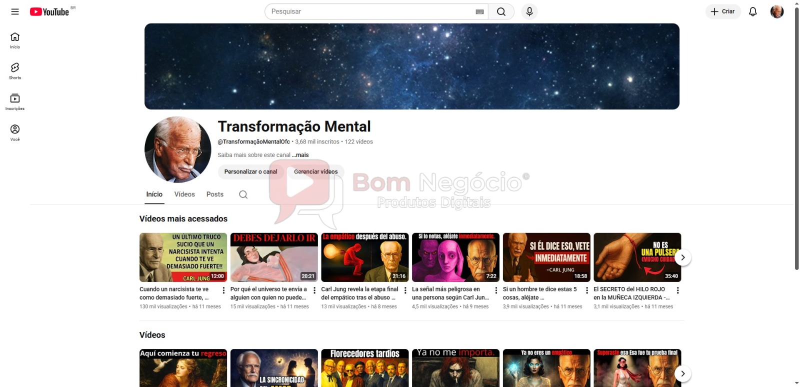 CANAL DO YOUTUBE DE 3K MONETIZADO - MEDITAÇÃO (COD-552)