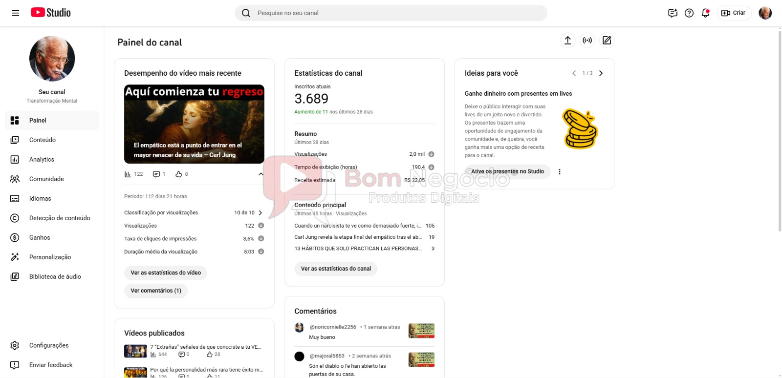 CANAL DO YOUTUBE DE 3K MONETIZADO - MEDITAÇÃO (COD-552) - Imagem 2