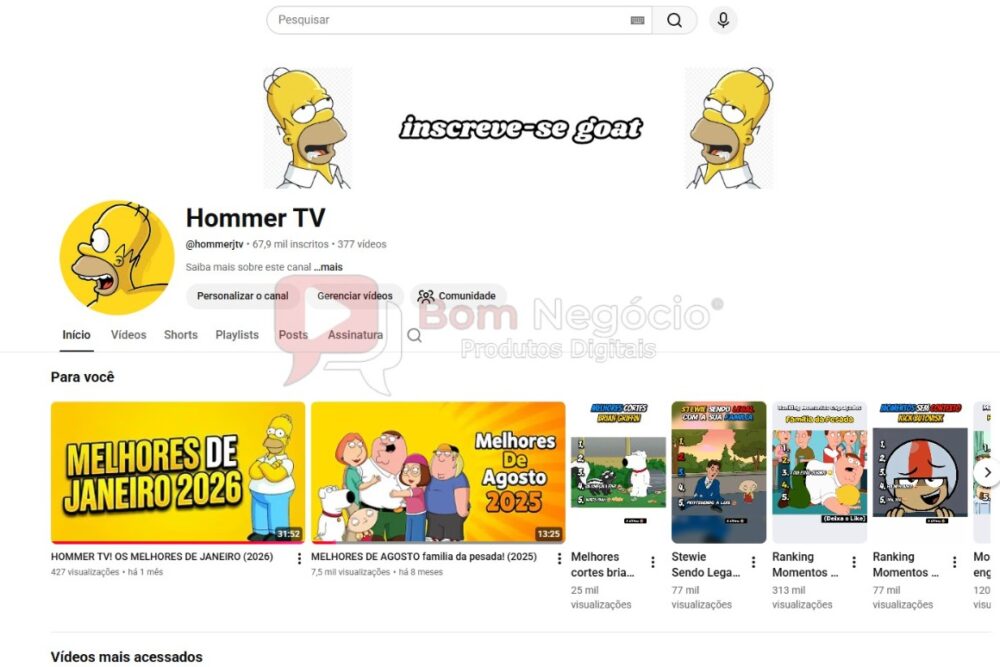CANAL DO YOUTUBE DE 68K NÃO MONETIZADO - ENTRETENIMENTO (COD-569)