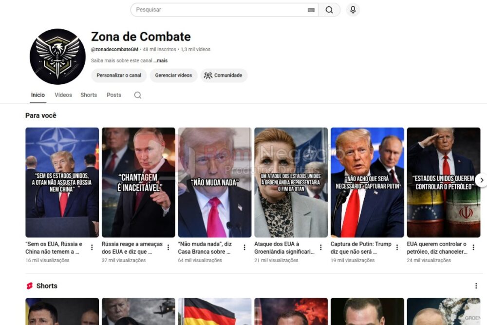 CANAL DO YOUTUBE DE 48K NÃO MONETIZADO - POLITICA (COD-574)