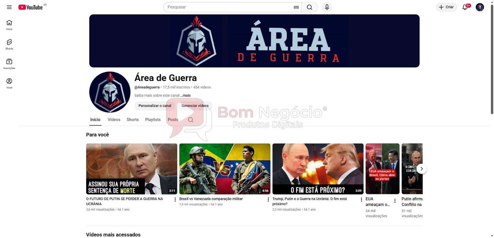 CANAL DO YOUTUBE DE 17K NÃO MONETIZADO - POLITICA (COD-575)