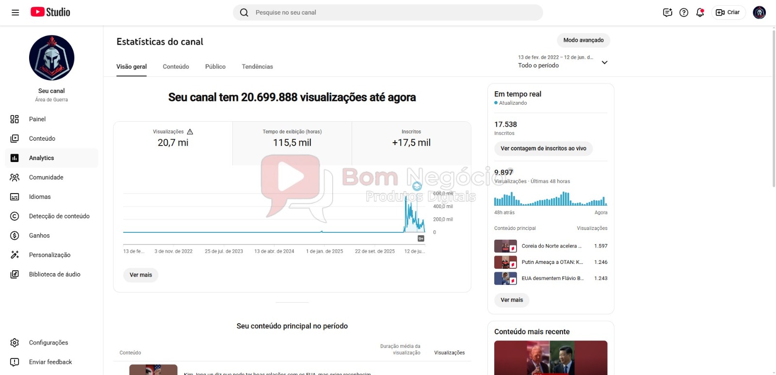 CANAL DO YOUTUBE DE 17K NÃO MONETIZADO - POLITICA (COD-575) - Imagem 3