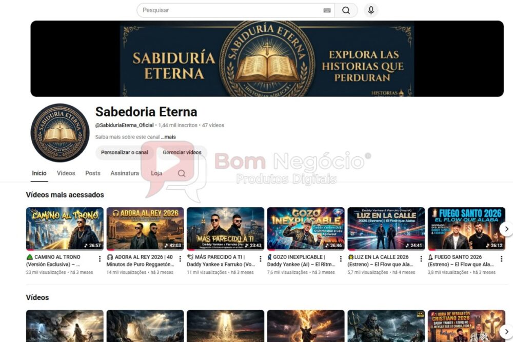 CANAL DO YOUTUBE DE 1K MONETIZADO - RELIGIÃO (COD-576)