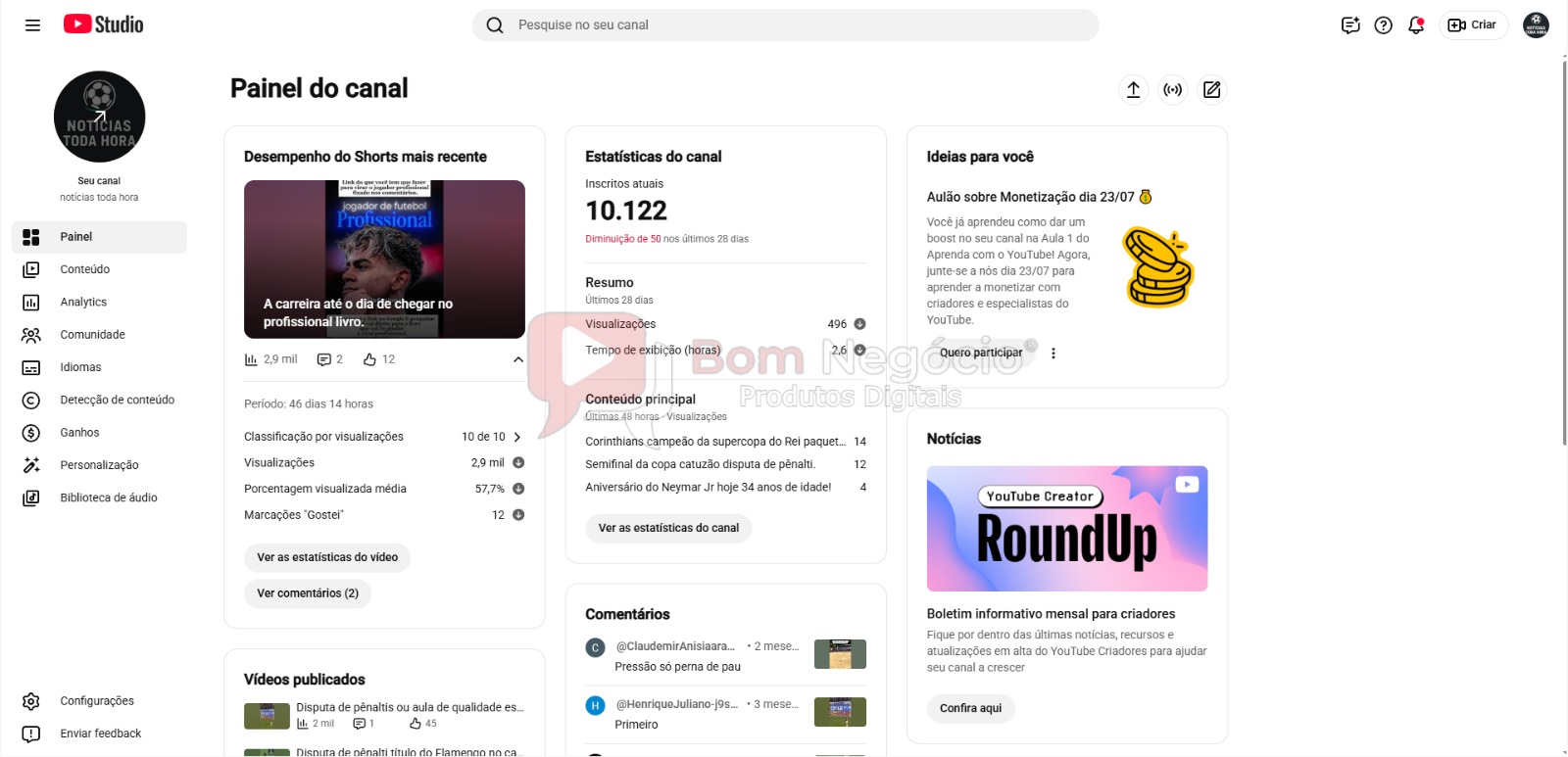 CANAL DO YOUTUBE DE 10K NÃO MONETIZADO - FUTEBOL (COD-577) - Imagem 2