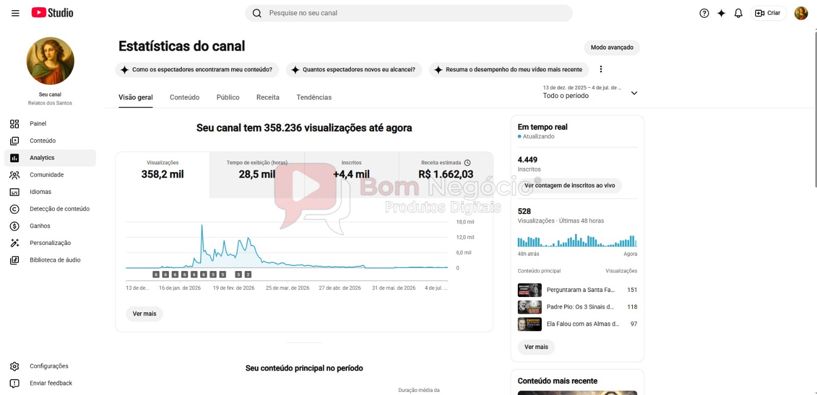 CANAL DO YOUTUBE DE 4K MONETIZADO - RELIGIÃO (COD-583) - Imagem 3