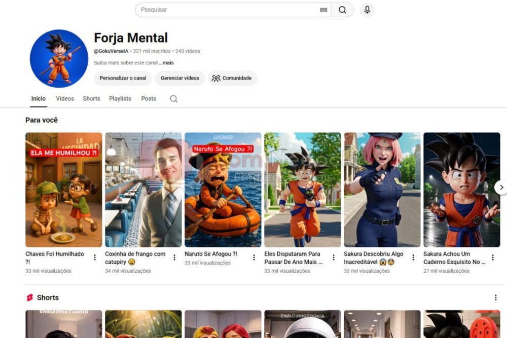 CANAL DO YOUTUBE DE 220K NÃO MONETIZADO - CURIOSIDADES (COD-587)