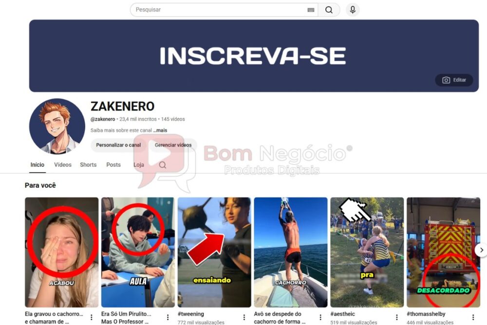 CANAL DO YOUTUBE DE 23K NÃO MONETIZADO - ENTRETENIMENTO (COD-594)
